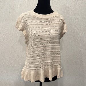 Loft Cream Knit Top NWT Size Medium